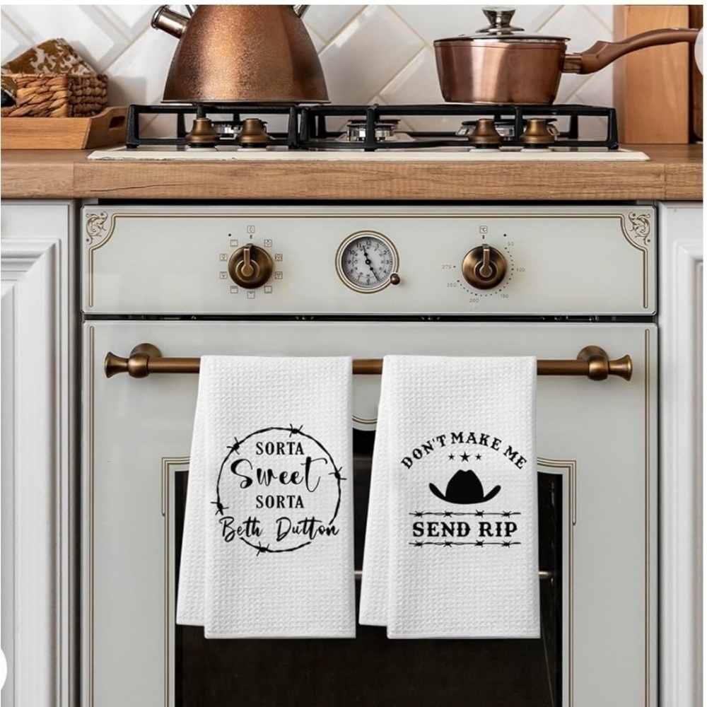 Yellowstone Dish Towels Waffle Weave Pair of 2